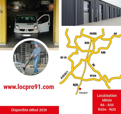 Location entrepot 196m pour artisans en Essonne